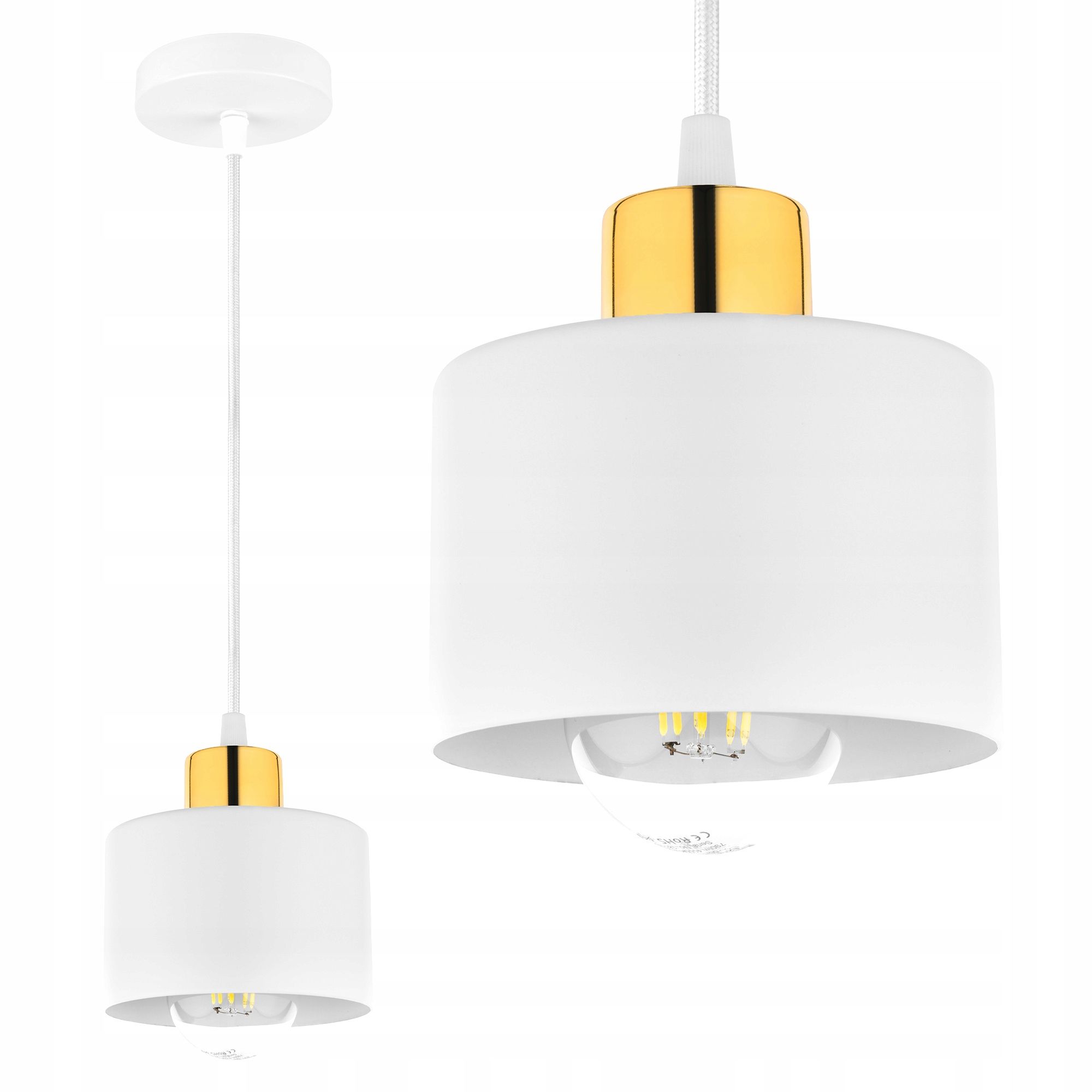  Ceiling lamp hanging lamp golden white modern 3x e27 for the living room