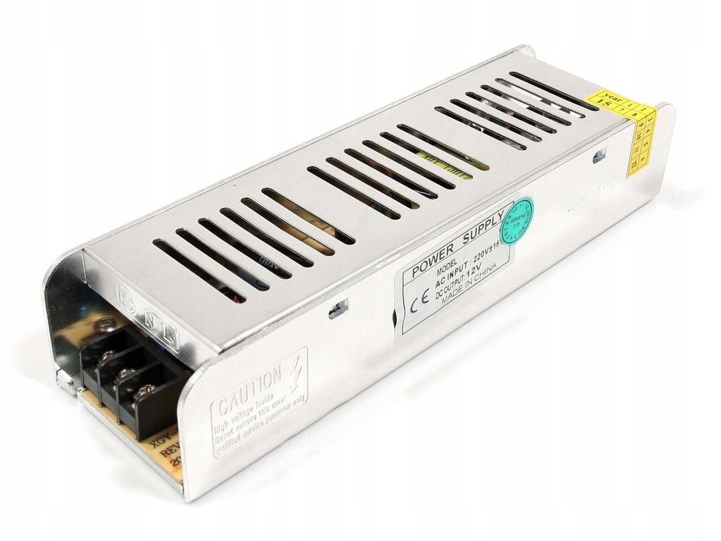  Maitinimo šaltinis 12v 120w 10a ip20 slim led juostoms, cctv