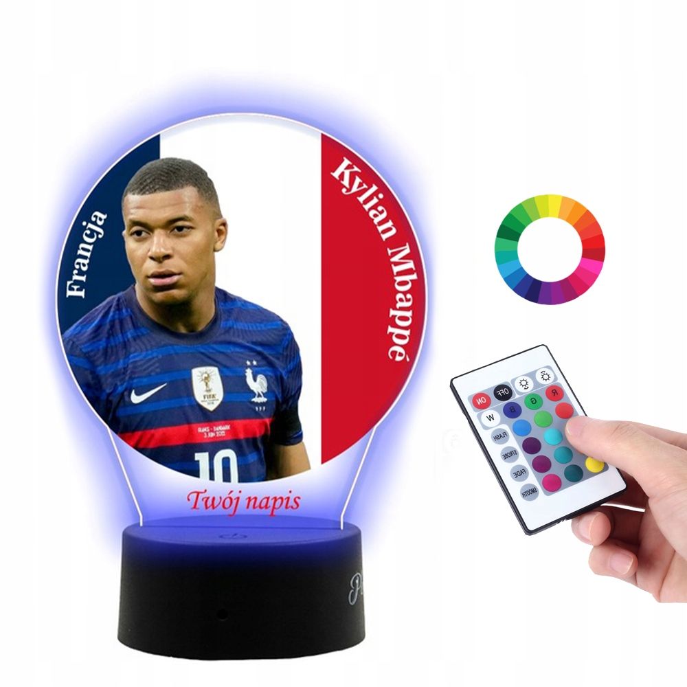  Lemputė ant stiklo lionel messi 3d led rgb + valdymo pultelis 16 spalva