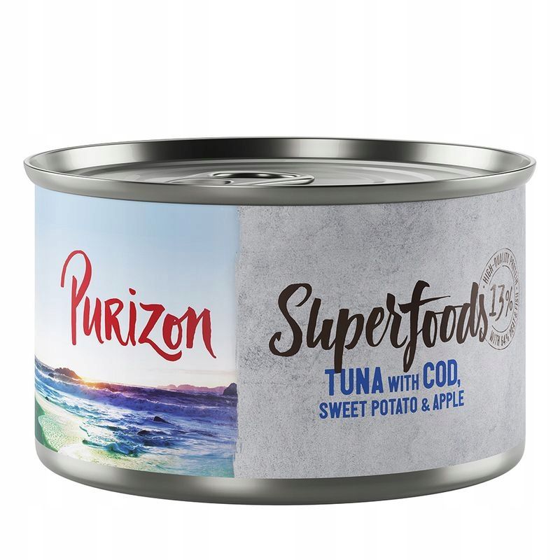  Purizon superfoods diviak i sleď sladký zemiak i jablko 6x140g konzervované potraviny pre psov