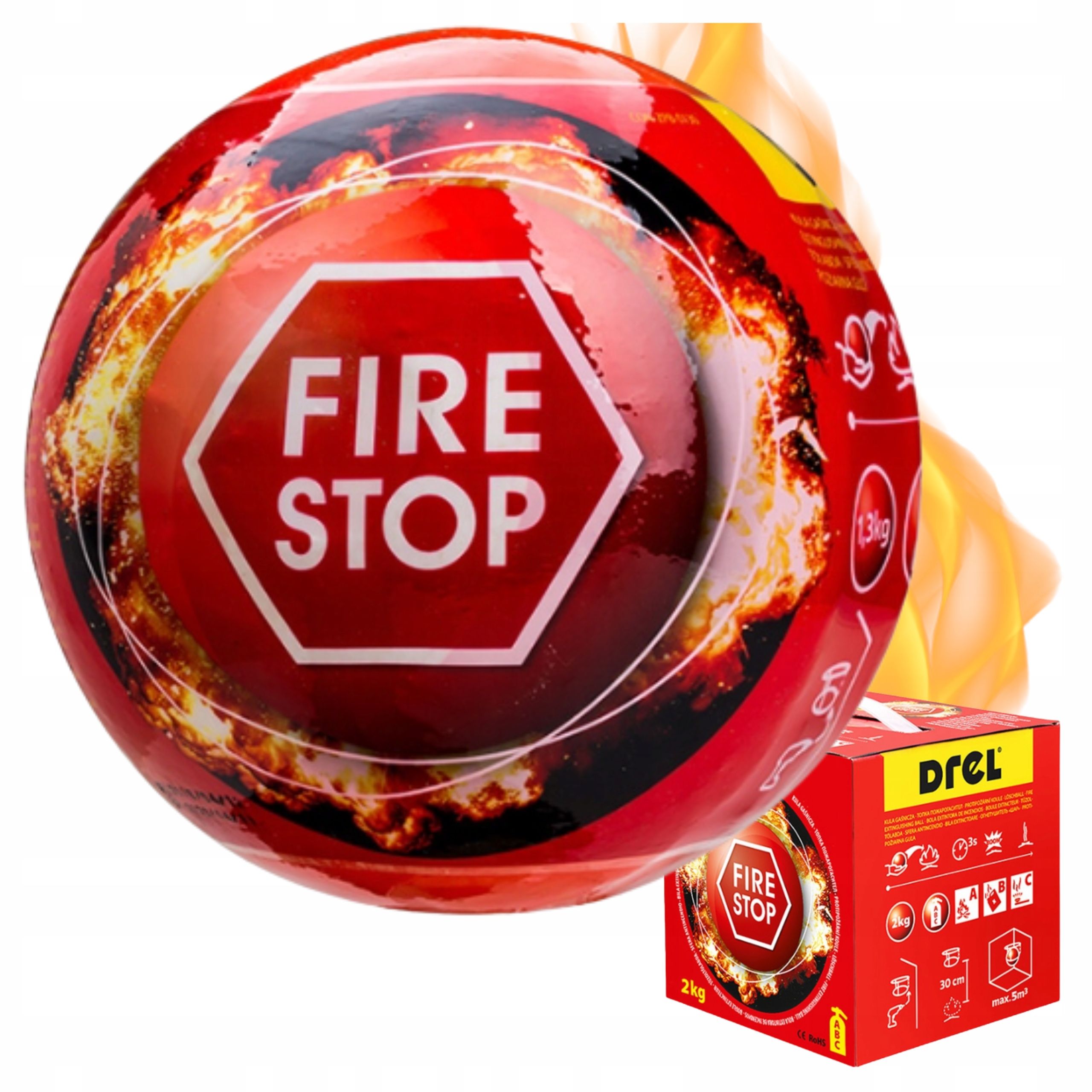  Kulový hasicí přístroj práškový hasicí přístroj do auta domov automatický 2kg fire