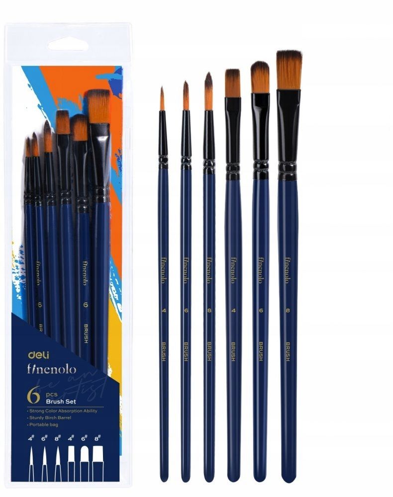  Bürsten 6 pcs. mix größen runden flach oval garnitur deli finenolo x2
