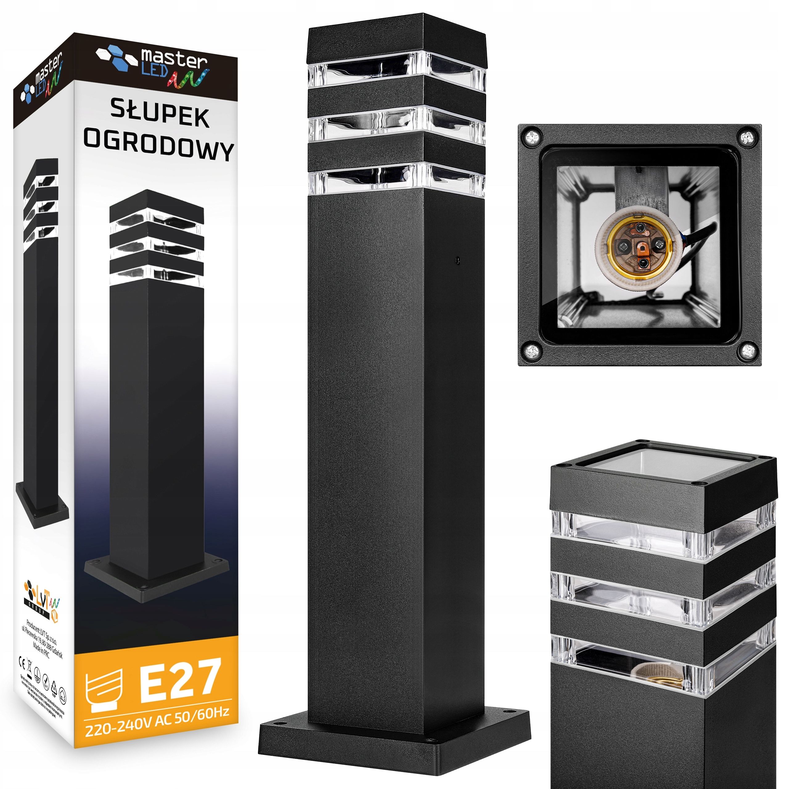  Led stojací lampa zahrada 45cm sloupec pohybový senzor zewnetrzna e27 led