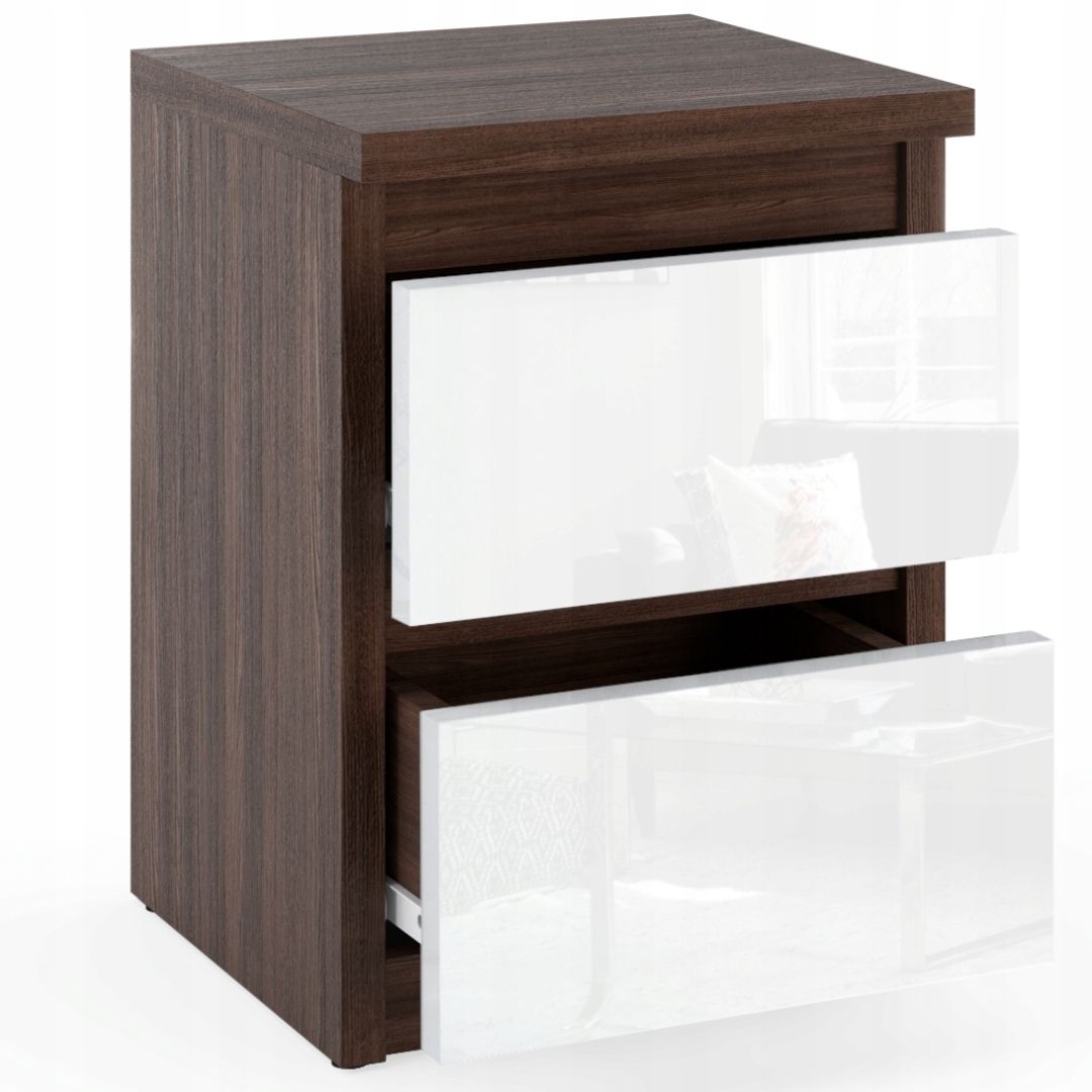  Naktinė spintelė juodos spalvos dab wotan 30 cm 2 stalčiai rtv lentyna miegamajam lofto stiliaus