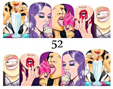  Water nail stickers for nails rainbows, mouth, pride, cigarette - nr 1011