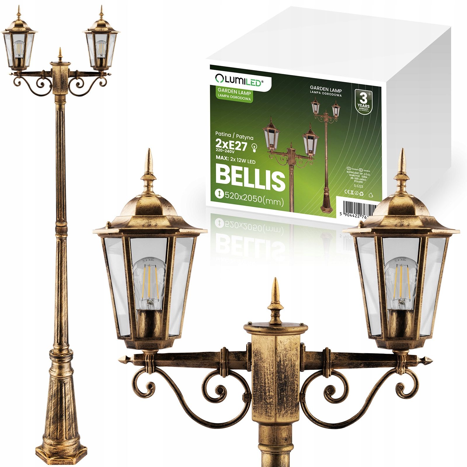  Led-lampe garten äußerlich im bau 80 cm 10w 700lm spalte 4000k schwarz