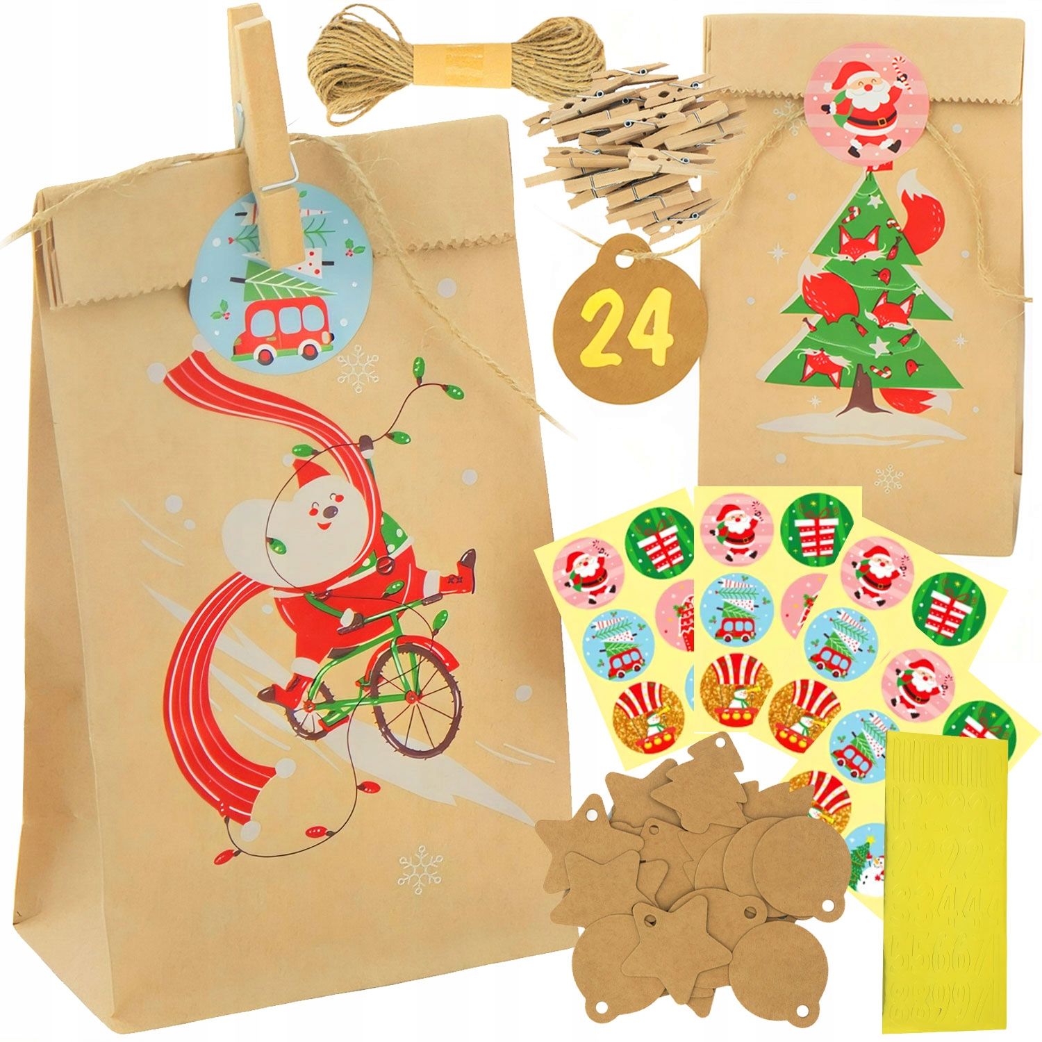  Advent calendar diy eco wallets printout christmas stickers gifts