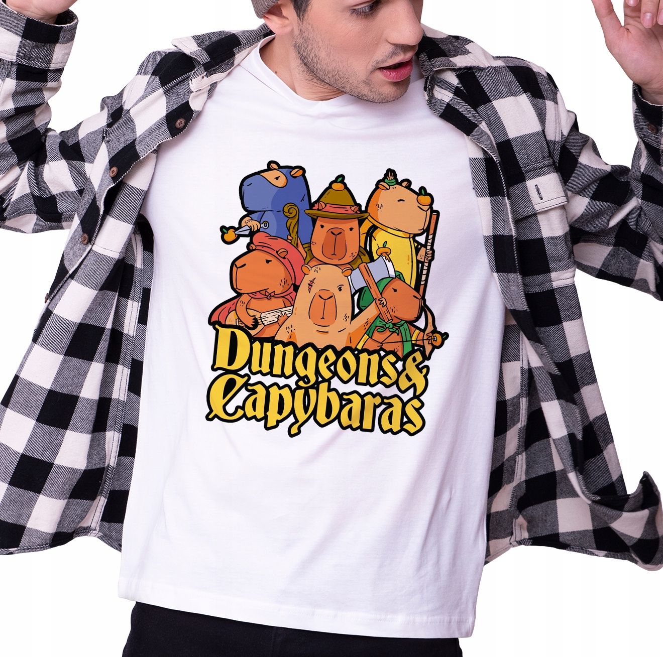  Herren-t-shirts mit kapibara lochy i drachen muster xxl