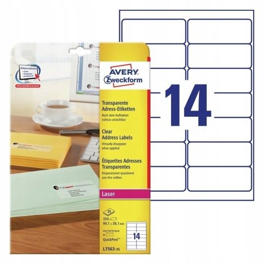 Avery etiketės nominali sidabras 25,4x10mm 6008