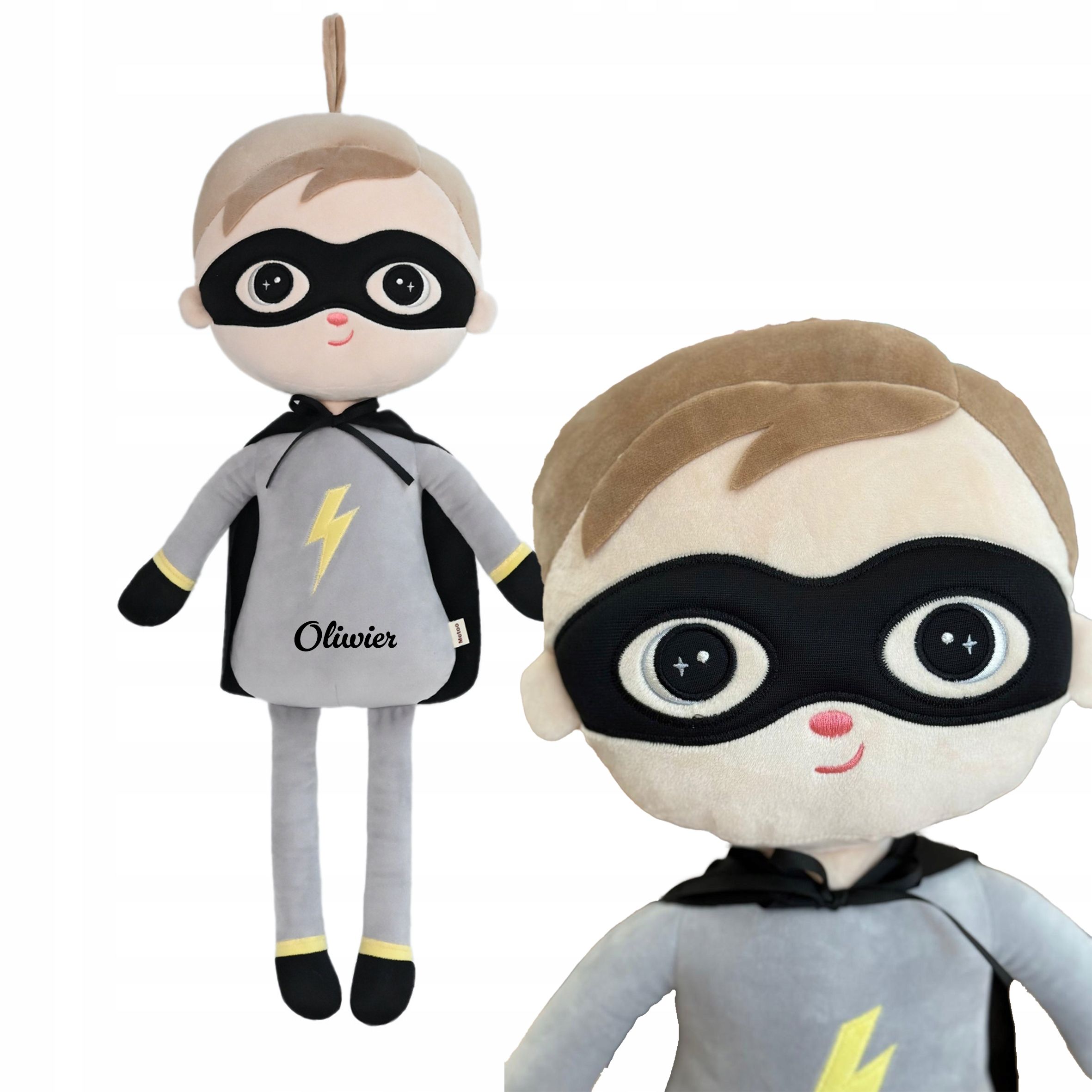  Lėlė metoo berniukui su vardu superboy 50cm dovana krikštynoms metryka