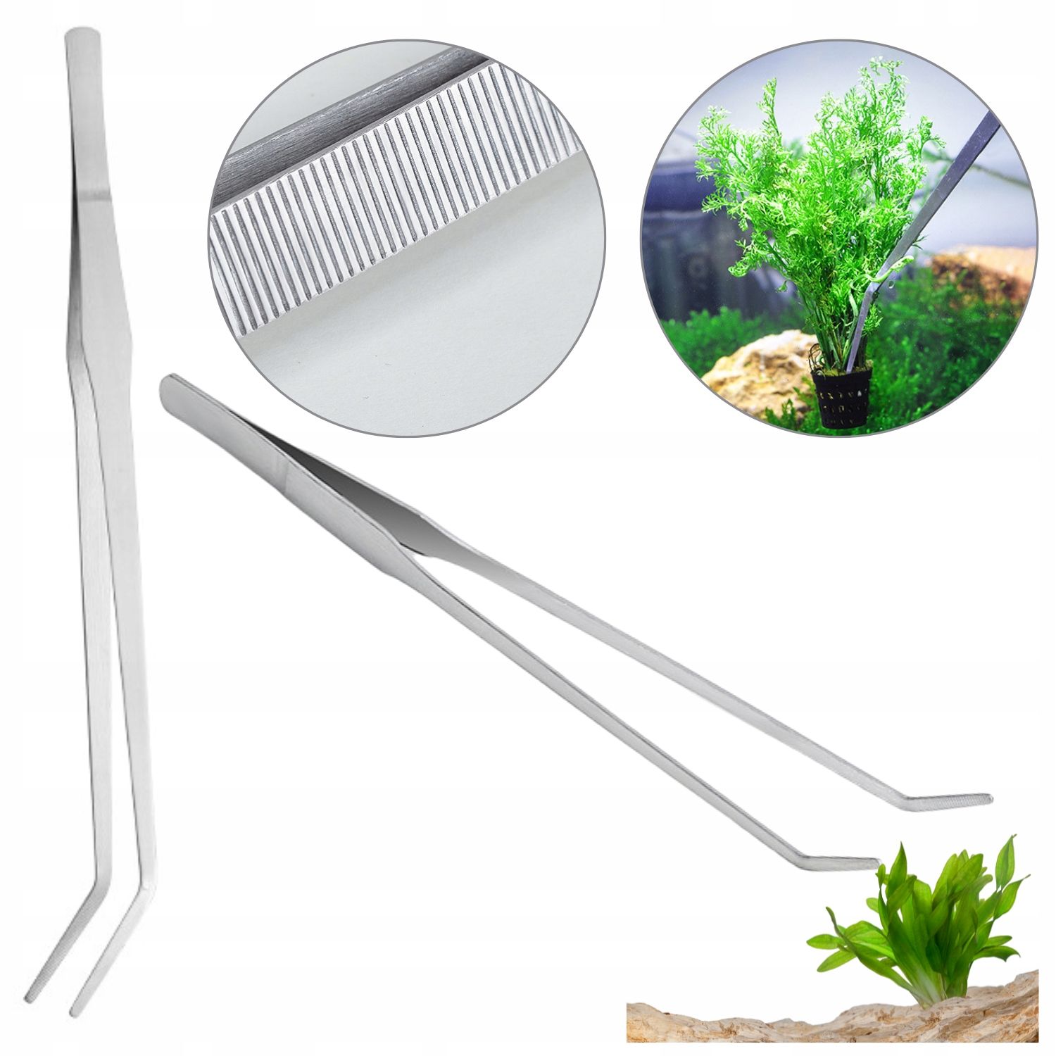  Rovná pinzeta pro rostliny akvárium terárium přesný nerez 48cm