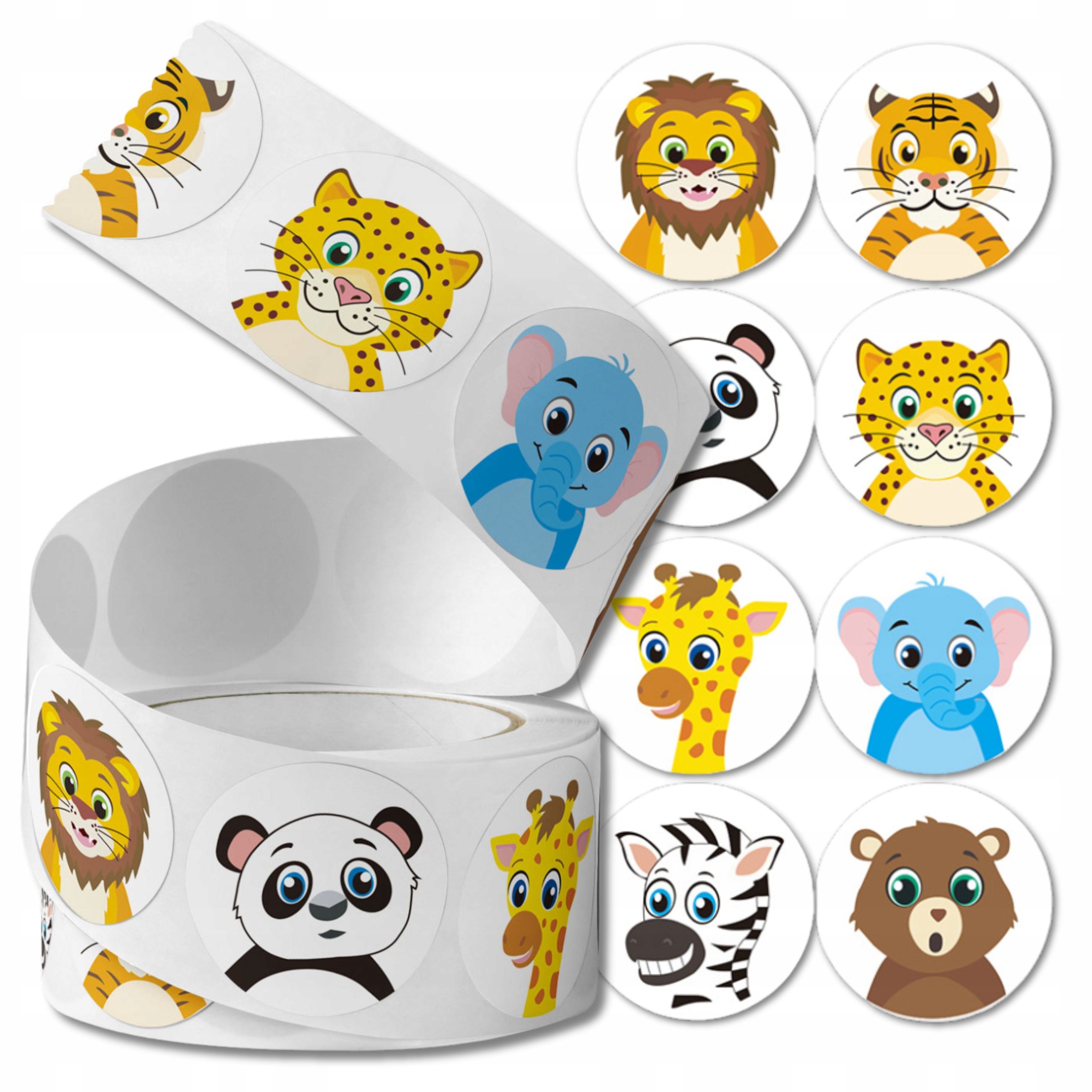  Stickers kapibara colorful kreskowkowe for children diy in a roll 300 pcs.