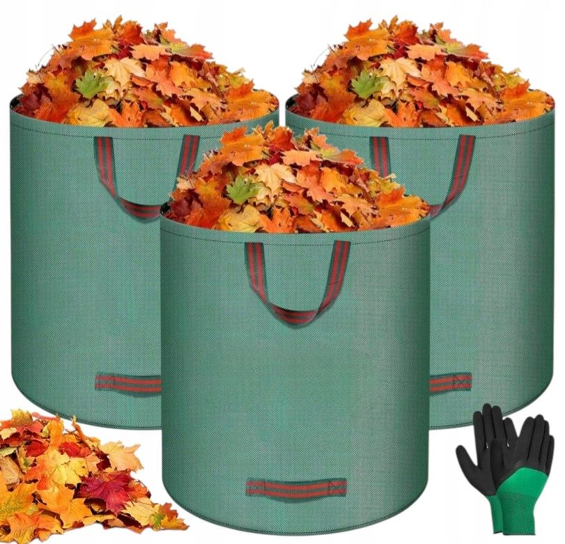  Garden bag bag on leaves waste grass foldable solid with brackets 300 l
