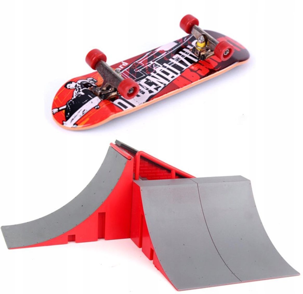  Komplektas fingerboard rampa riedlenčių parkas + riedlentė fb-05-c