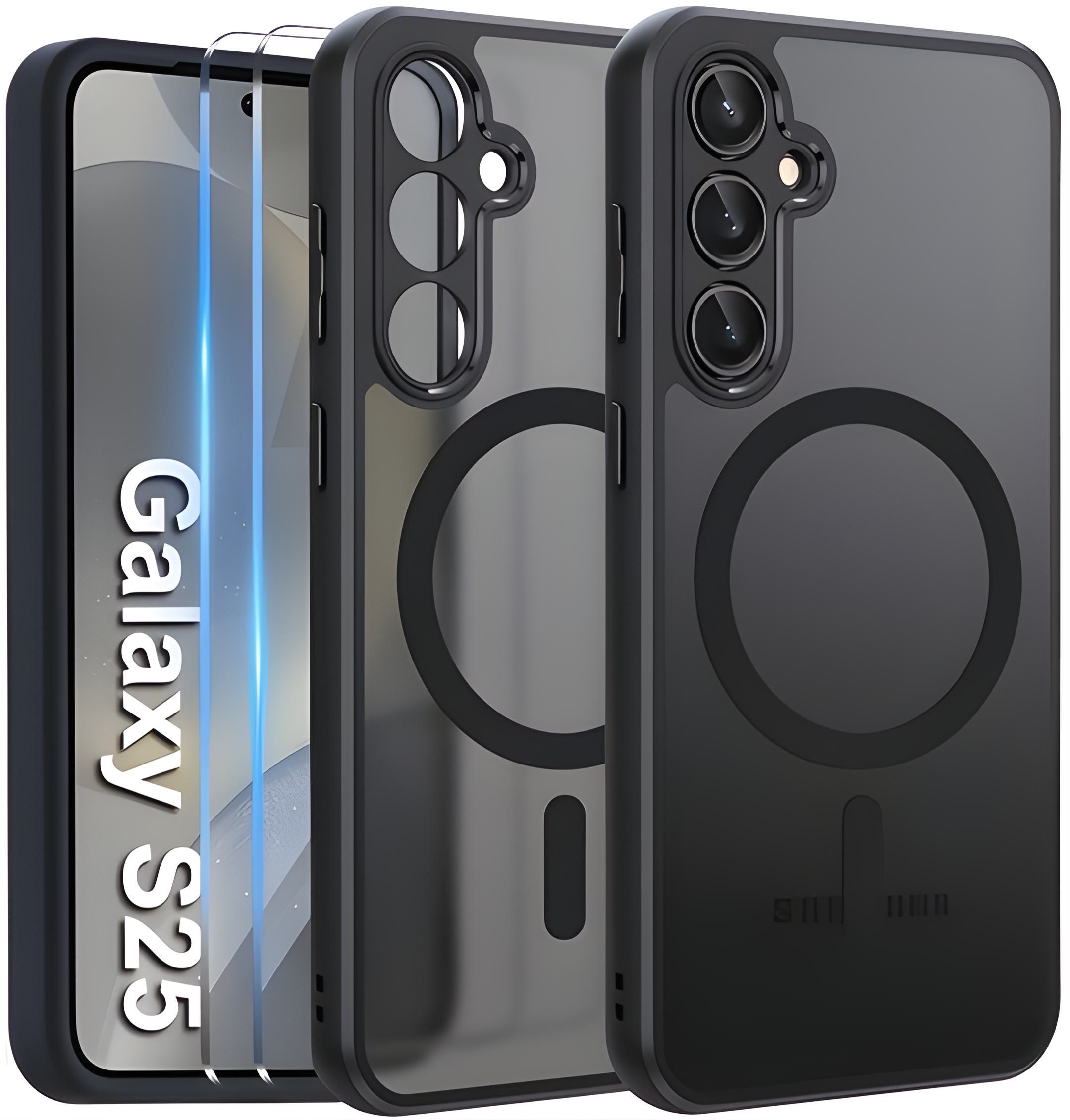  Protective case magsafe back case + 2x glass premium - samsung galaxy s25