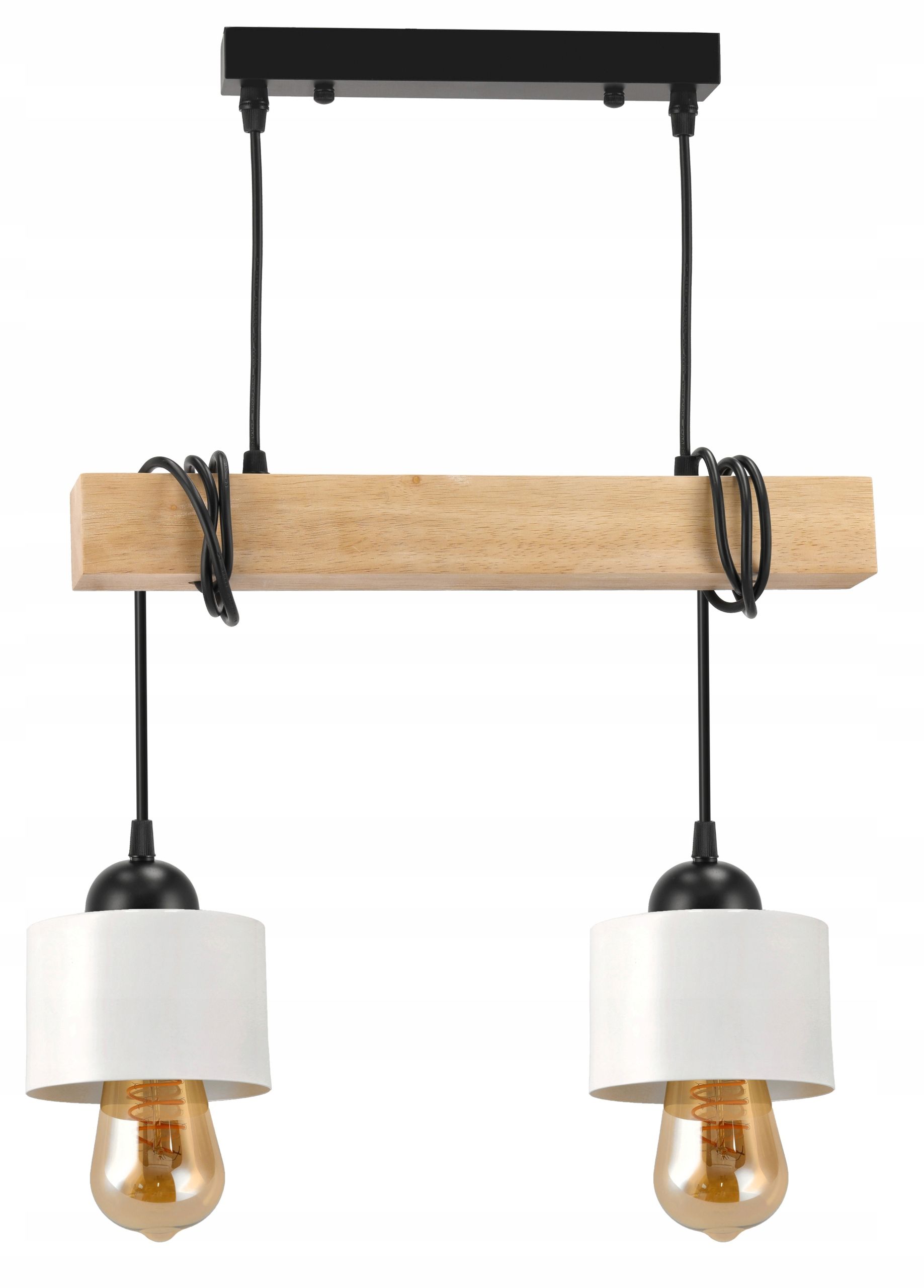  Stropné svietidlo visiace led drevený biala 3xe27 lampa amber jantár