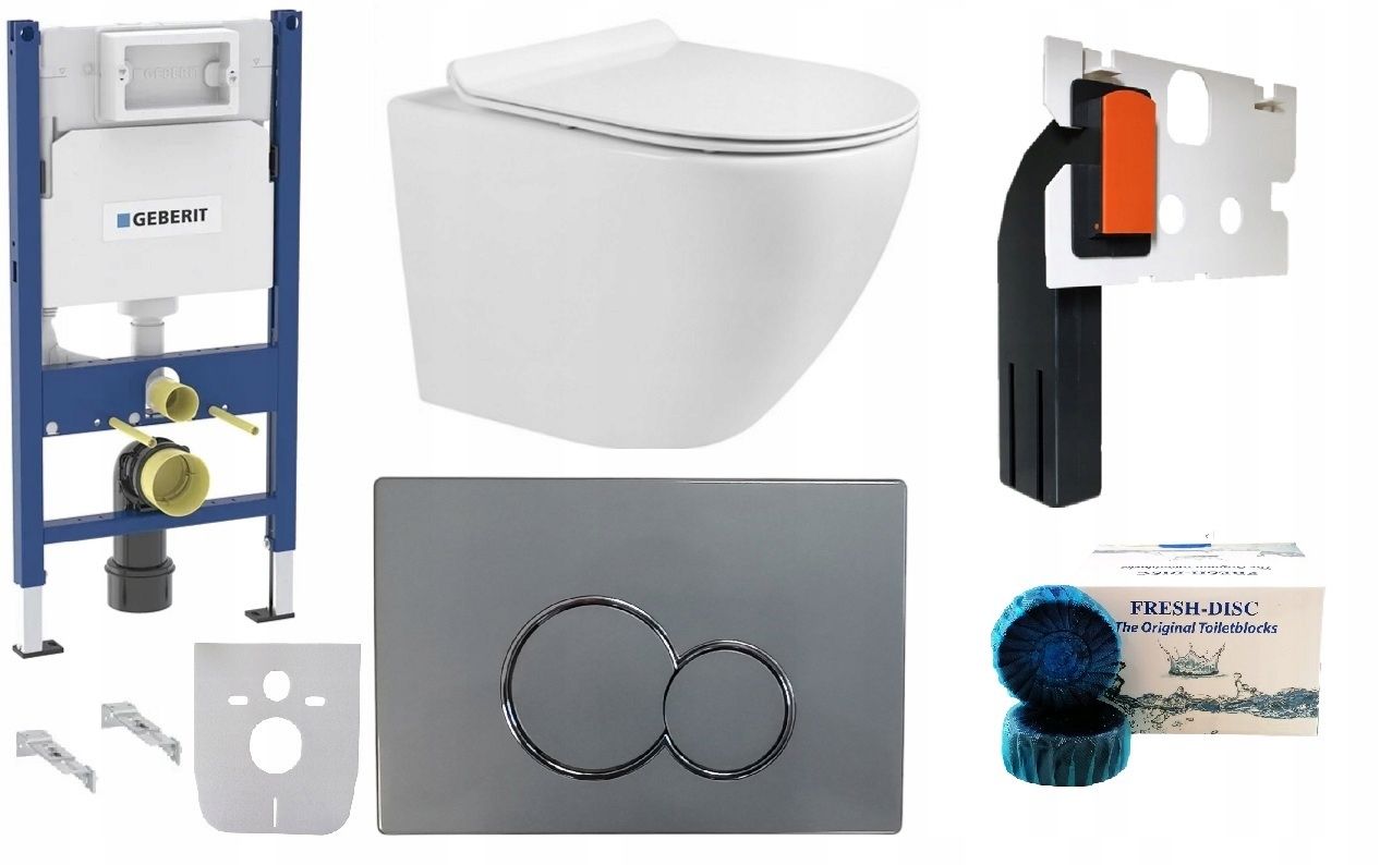  Wc rāmja komplekts geberit + atslēga + tualetes pods melns matēts + dēlis w/o+fresh