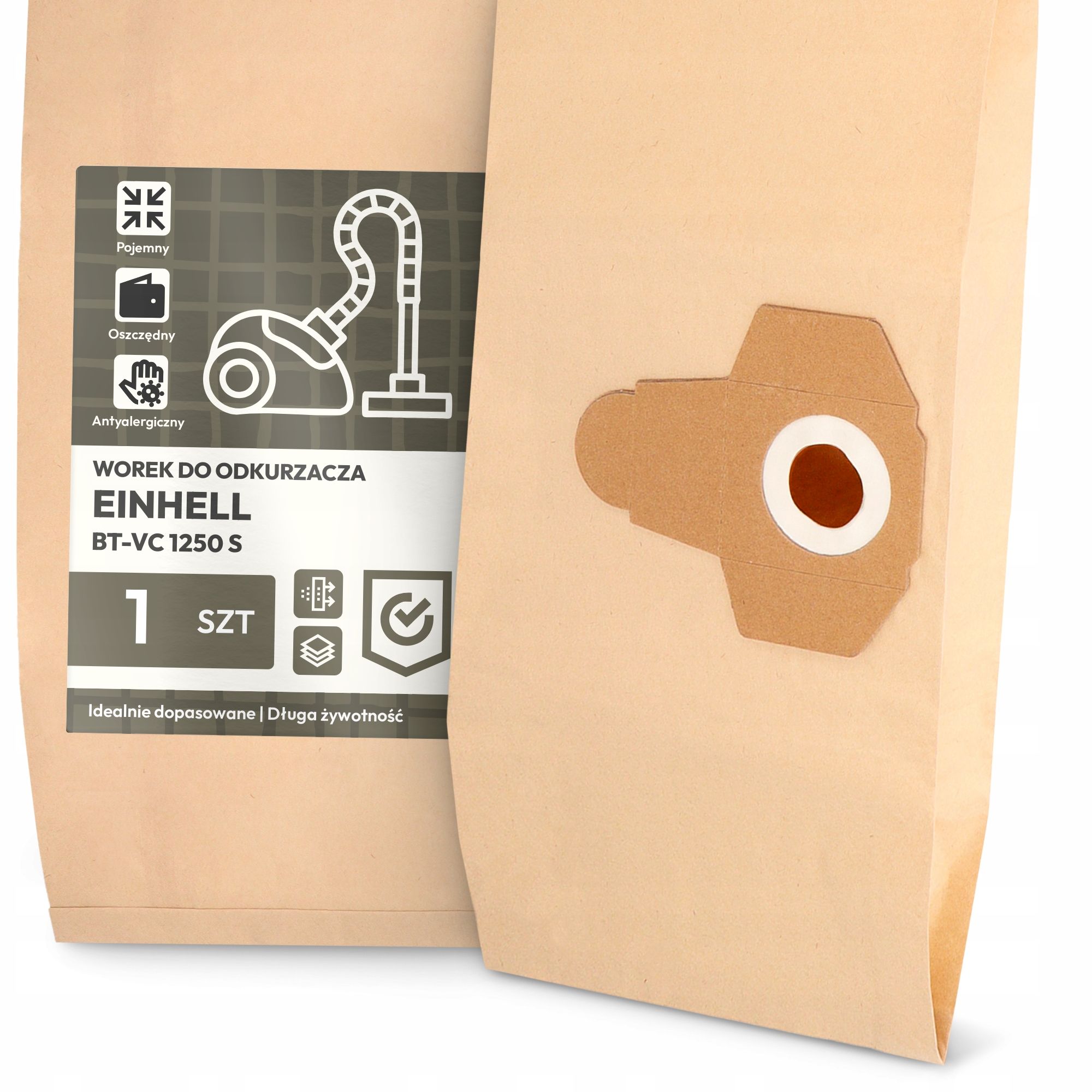 3x bag for a vacuum cleaner einhell bt-vc 1250 s paper capacious bags 2a