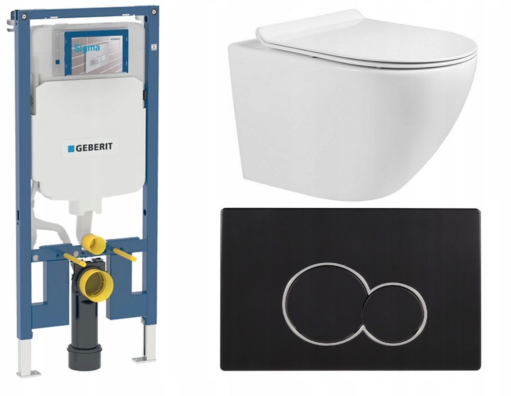  Wc rāmja komplekts geberit + atslēga + tualetes pods melns matēts + dēlis w/o+fresh