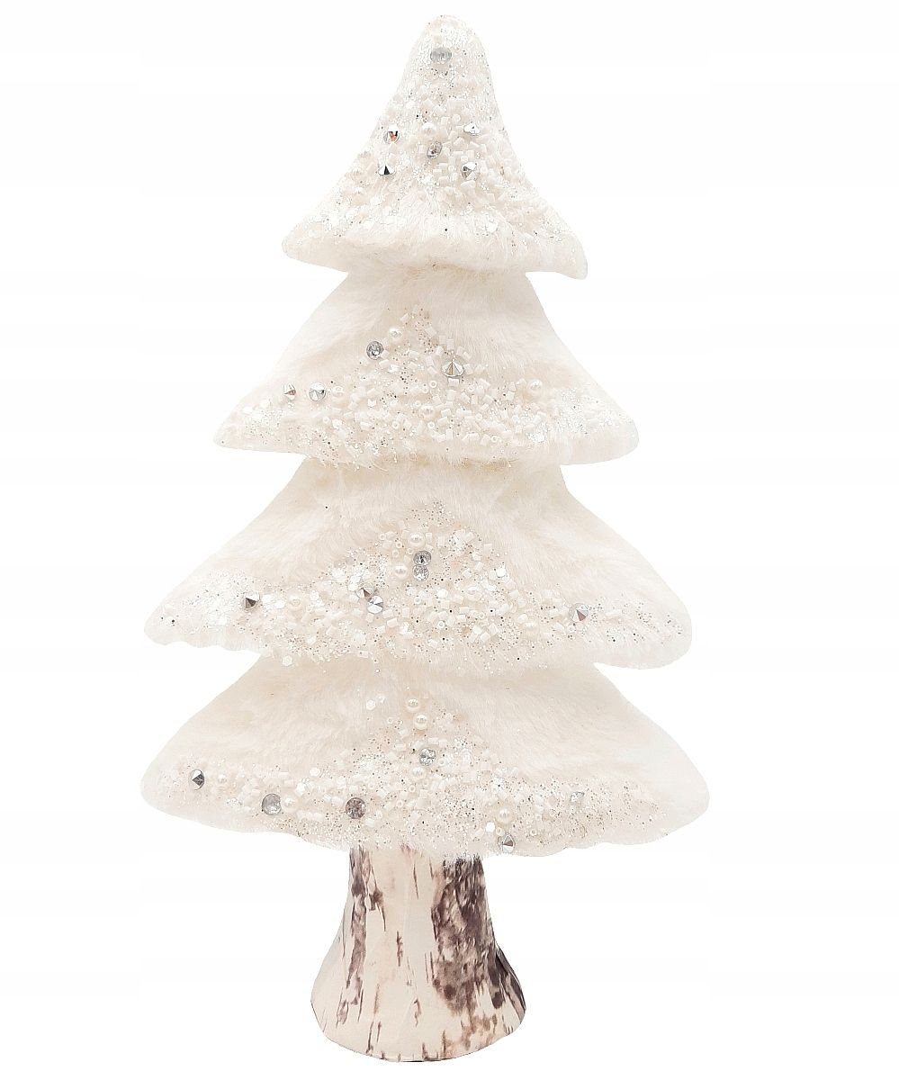  Christmas tree white 50cm with glitter decoration glamour christmas tree with fur