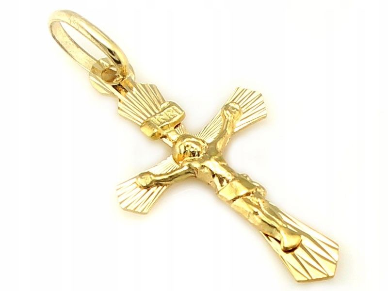  Earring cross 585 with image christ 1.23g religious items for a gift