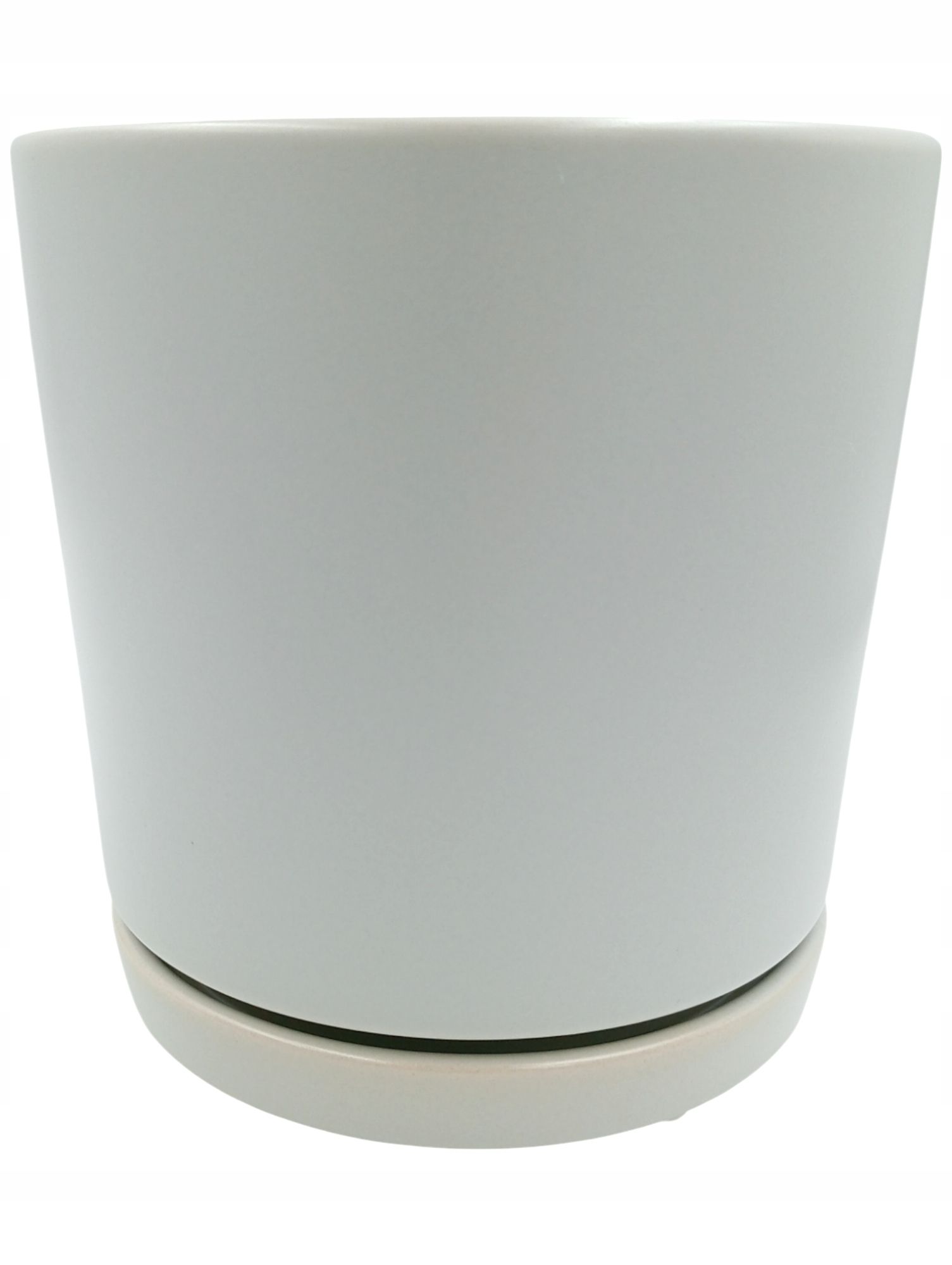  Ceramic flowerpot with stand durable grey lid flowerpot 18 cm
