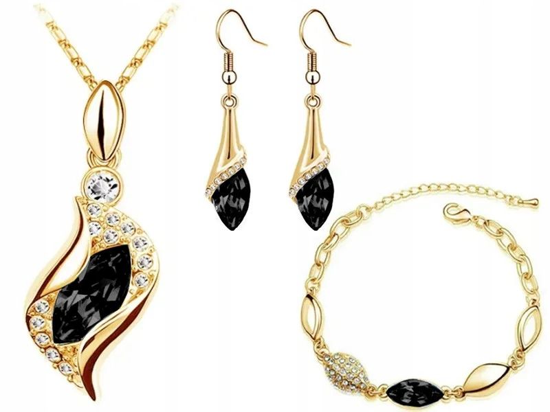  Goldschmuckset für hochzeiten gelb herz vergoldet mit weiß herzen