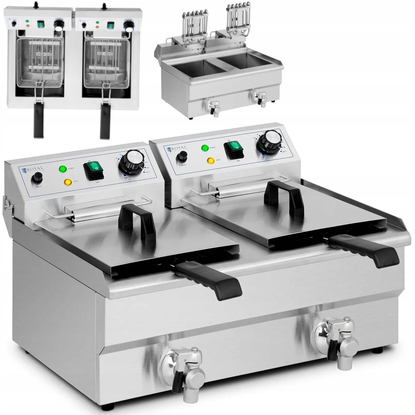  Gruzdintuvė indukcinė gruzdintuvė su čiaupu 230v royal catering 10l