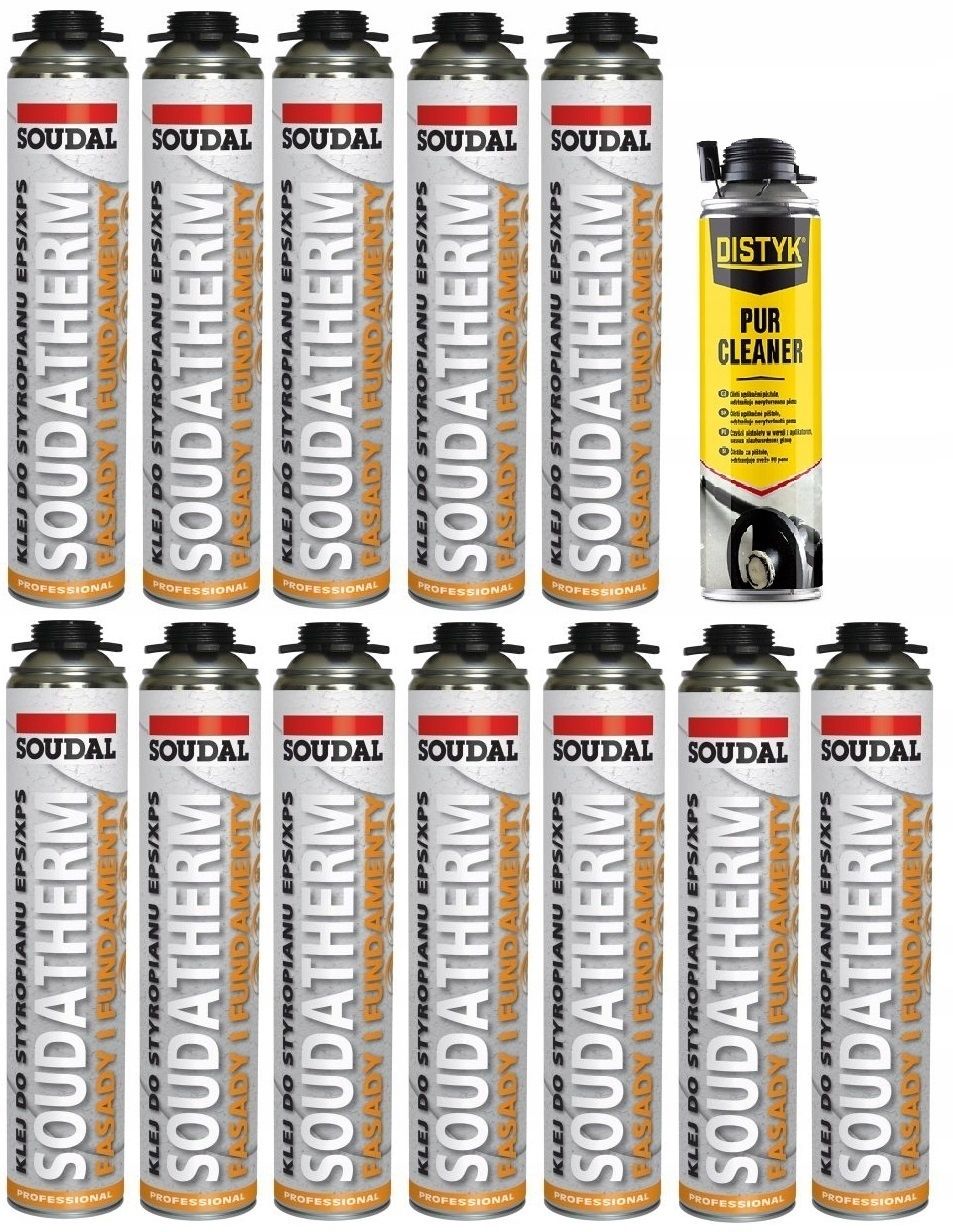  2x soudal putu līme putupolistirolam xps eps soudatherm + tīrāks + pistole