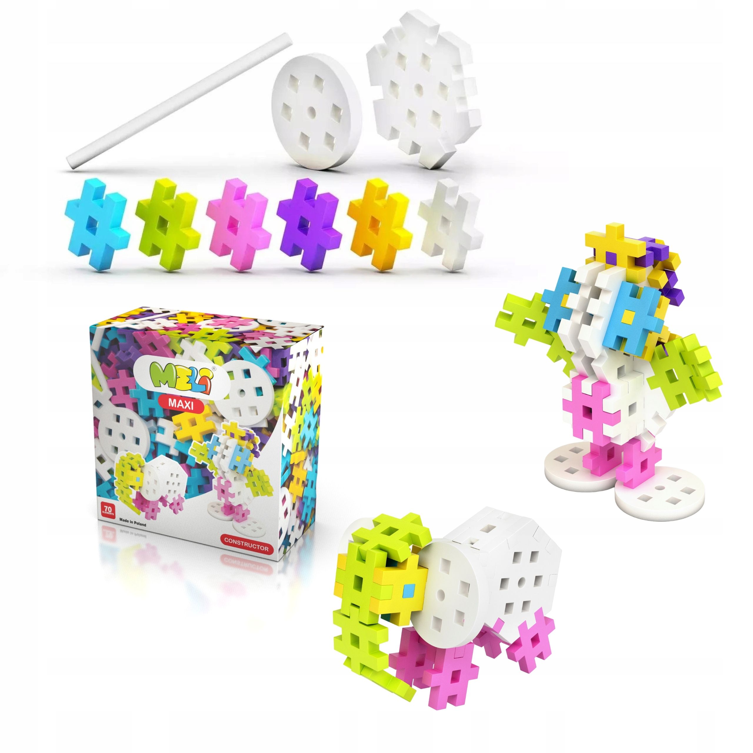 Strukturwaffelblöcke meli maxi pink 100 el rosa 3d-puzzle xxl waffeln