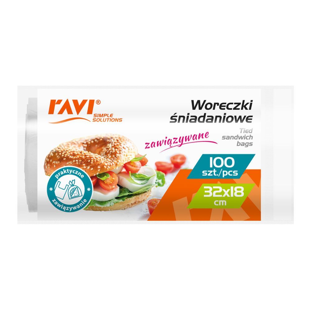  Taštičky na raňajky zaväzovanie s ušami 32x18 cm 100 počítač. film hdpe