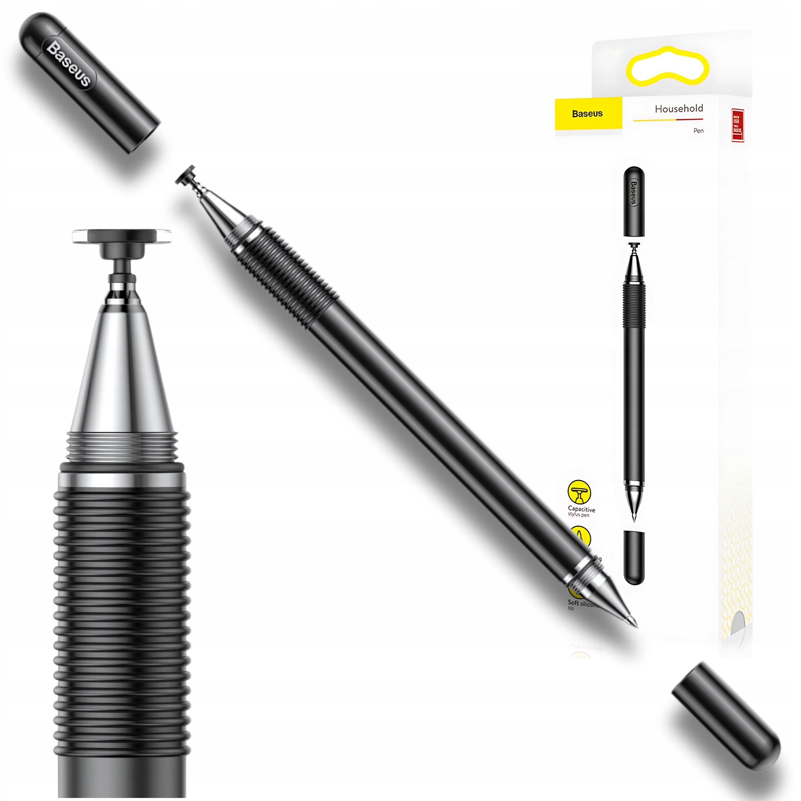  Baseusas tušinukas magnetinio pasyvus 3in1 mju pen universalus ekranams