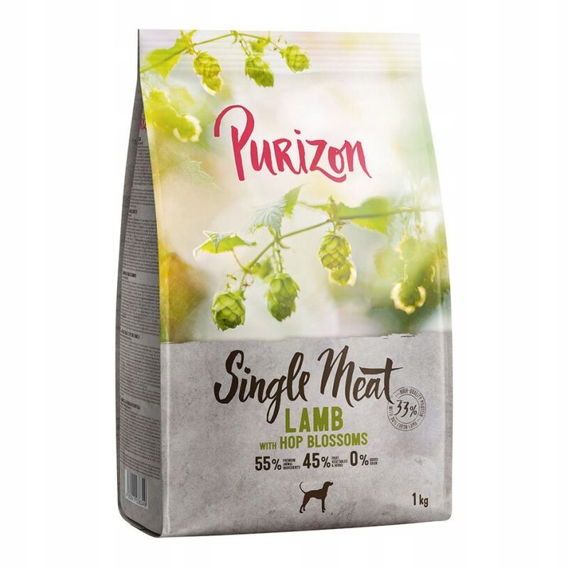  Purizon singles meat adult sausā barība lasis ar spinātiem 1 kg suņiem