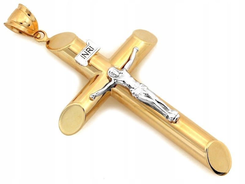  Prívesok elegantný zlatý 585 14k kríž bez kameňov váhy 1.48g za darček