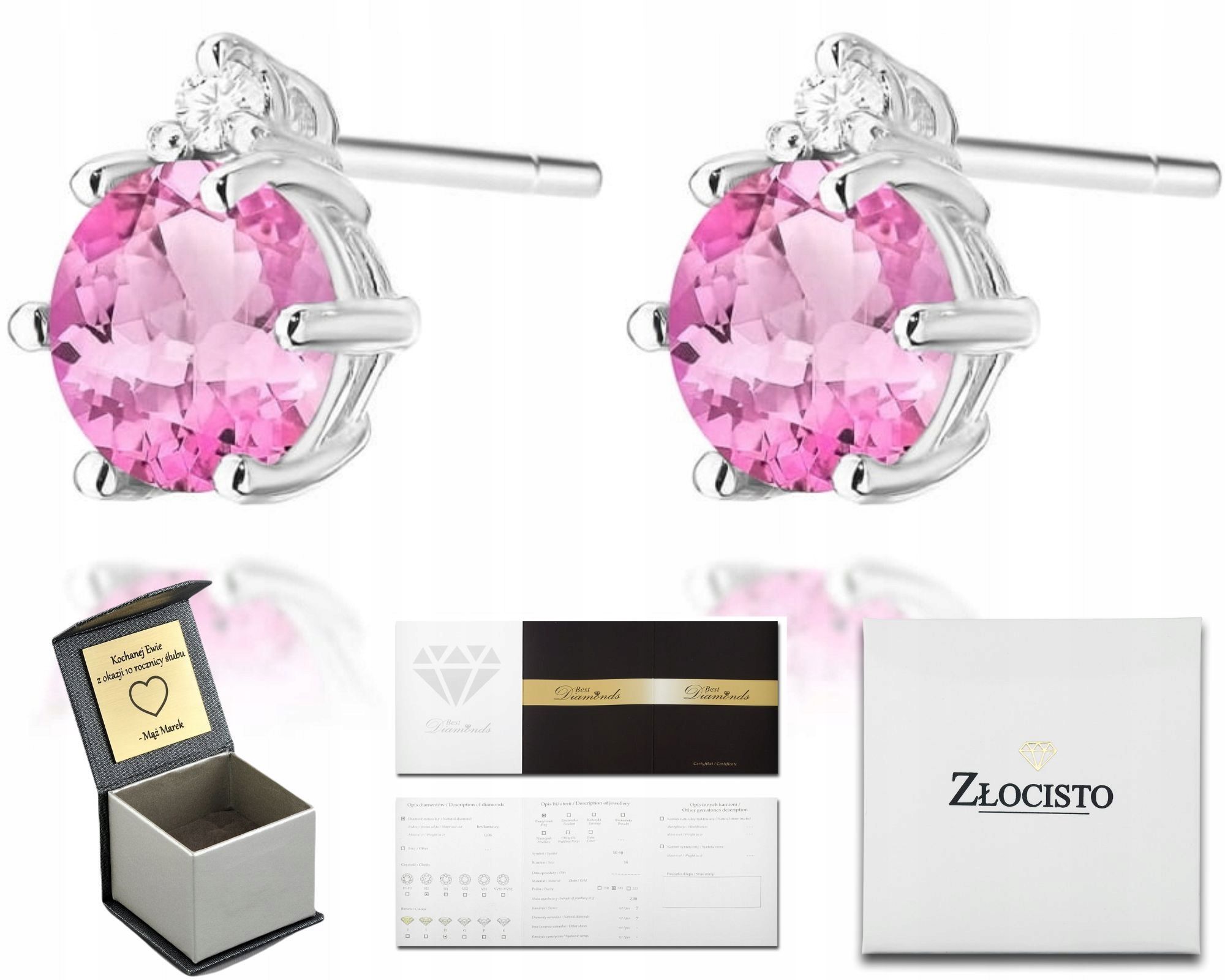  Zlaté náušnice topaz london blue diamanty ceruzka zlato 585 14k