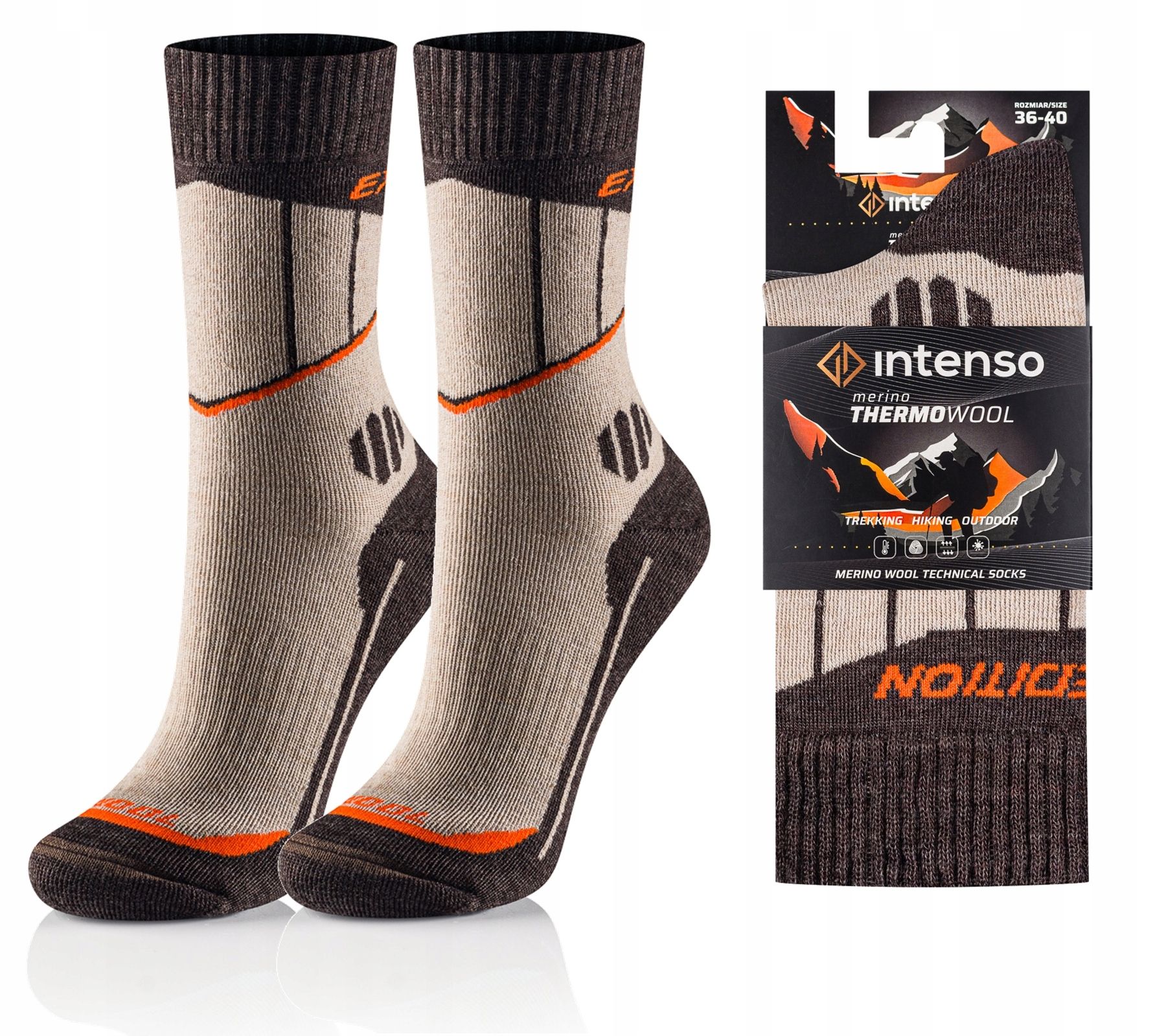  Trekingové ponožky z merino vlny 90% merino termoaktívne hustý teplý