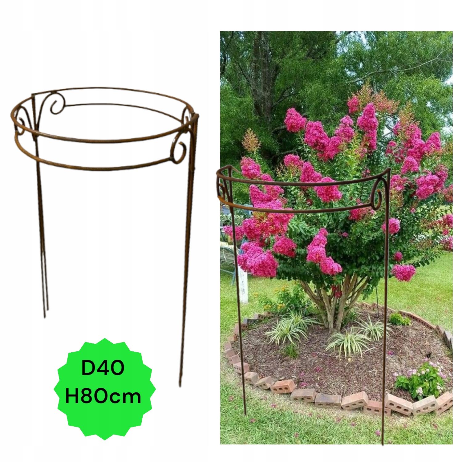  Support for bushes plants flower roses pergola 30/50cm single-seater semicircular
