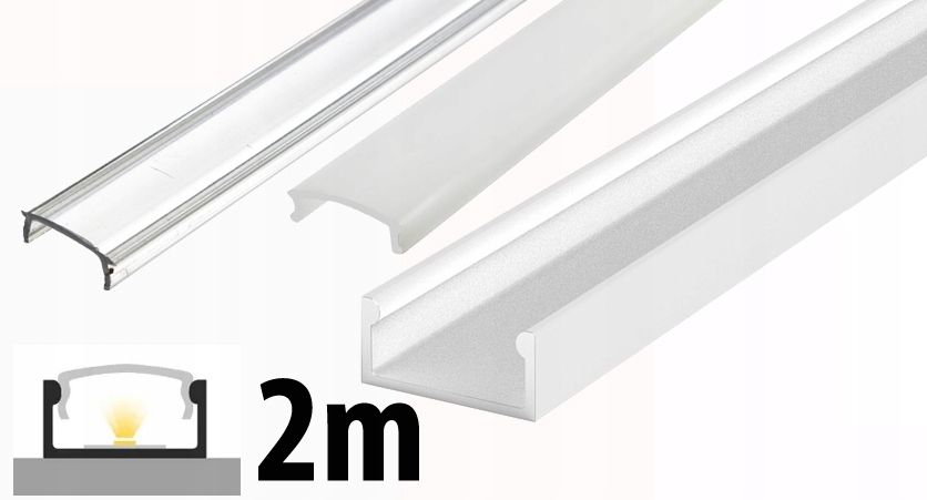 Kopa melns alumīnija profils atzina slim eco led sloksnēm 2m + kapuci