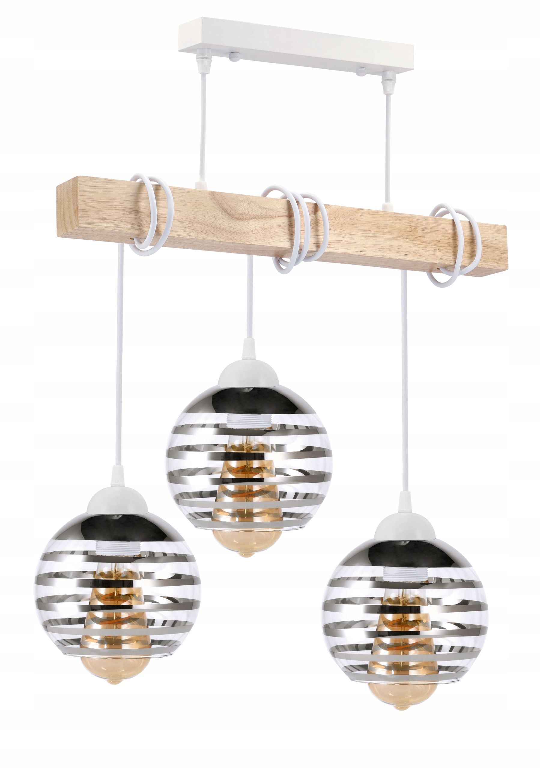  Stropné svietidlo visiace led drevený biala 3xe27 lampa amber jantár