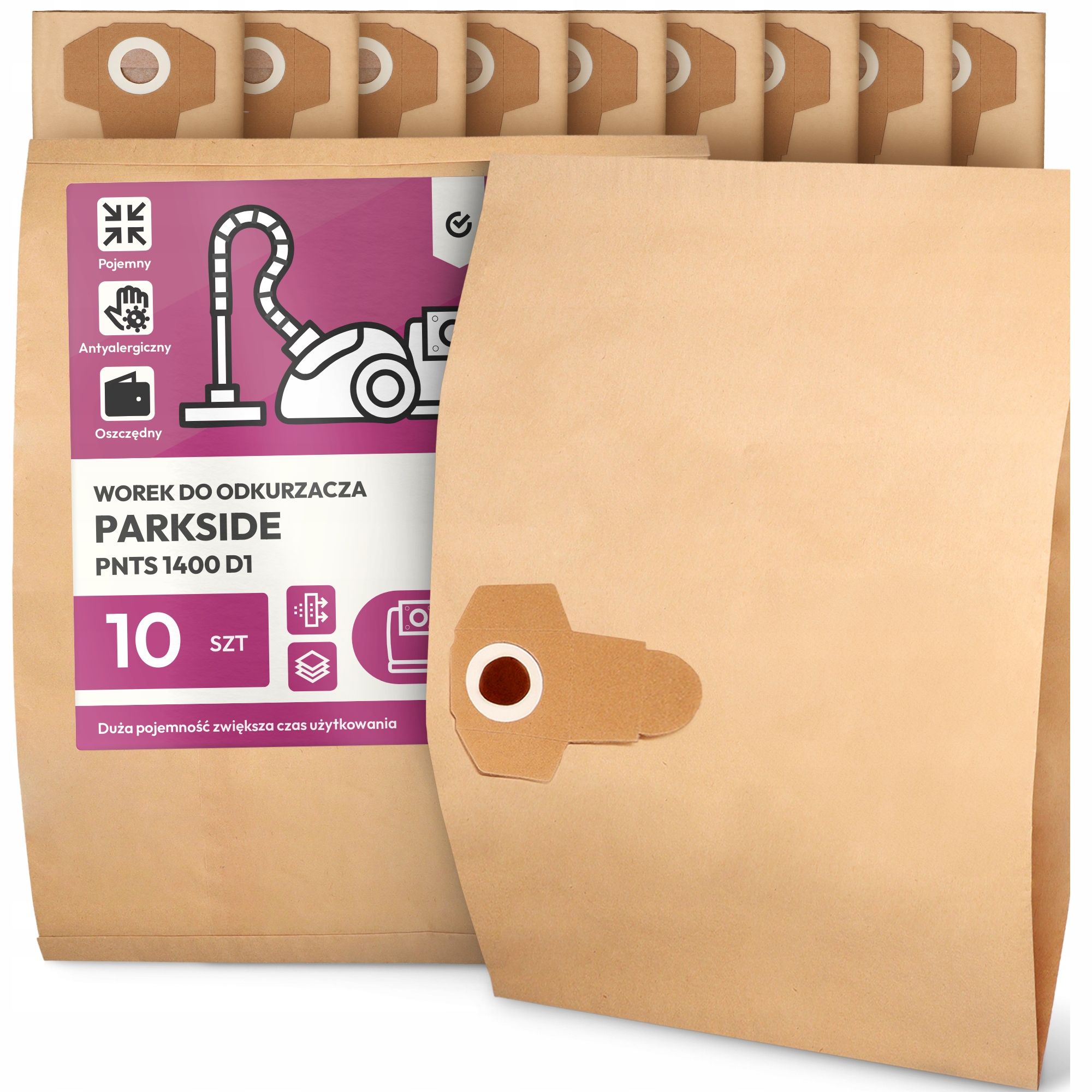  Bag for a vacuum cleaner parkside pnts 1400 d1 paper two-layer bag 2a 2a