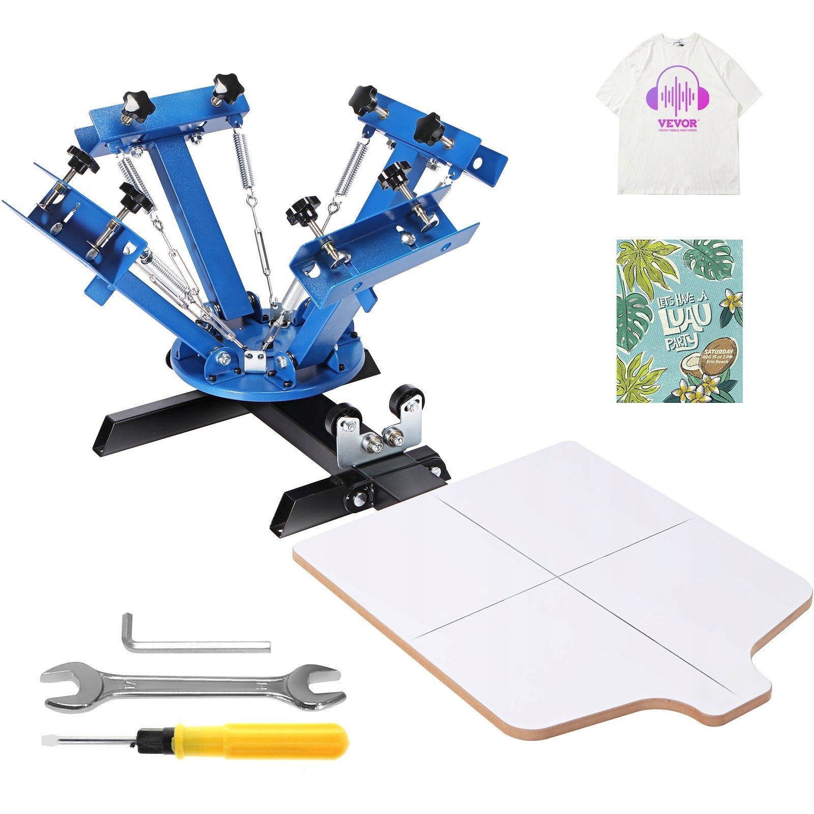  Maschine siebdruck 4 farben + 2 stationen