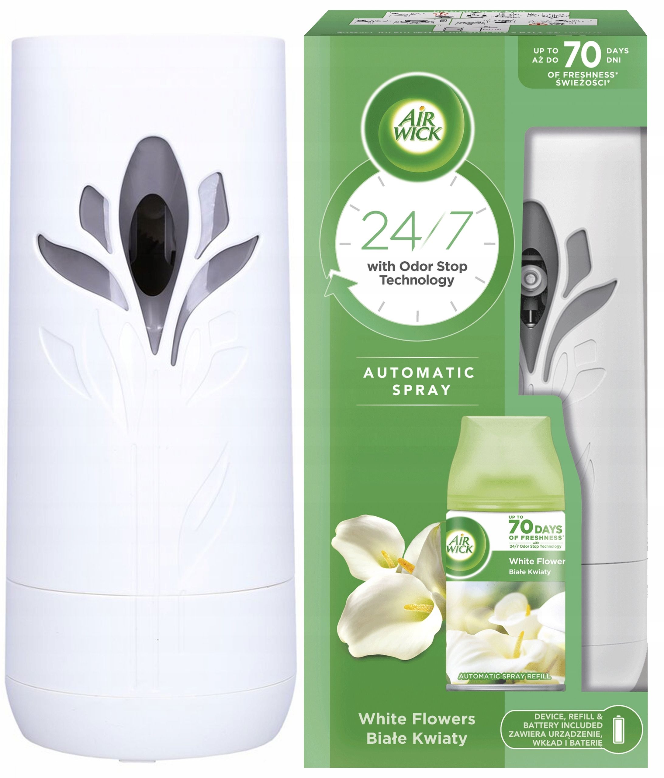  Õhuvärskendaja koos sisetükiga air wick komplekt freshmatic lilled 250 ml