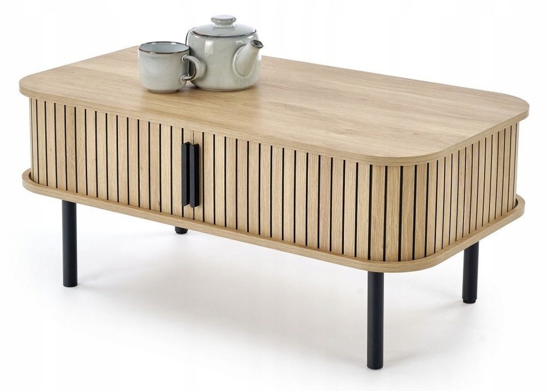 Kohvilaud koos riiuliga elutoa jaoks valge marmor / kuldne 100x50cm tarma