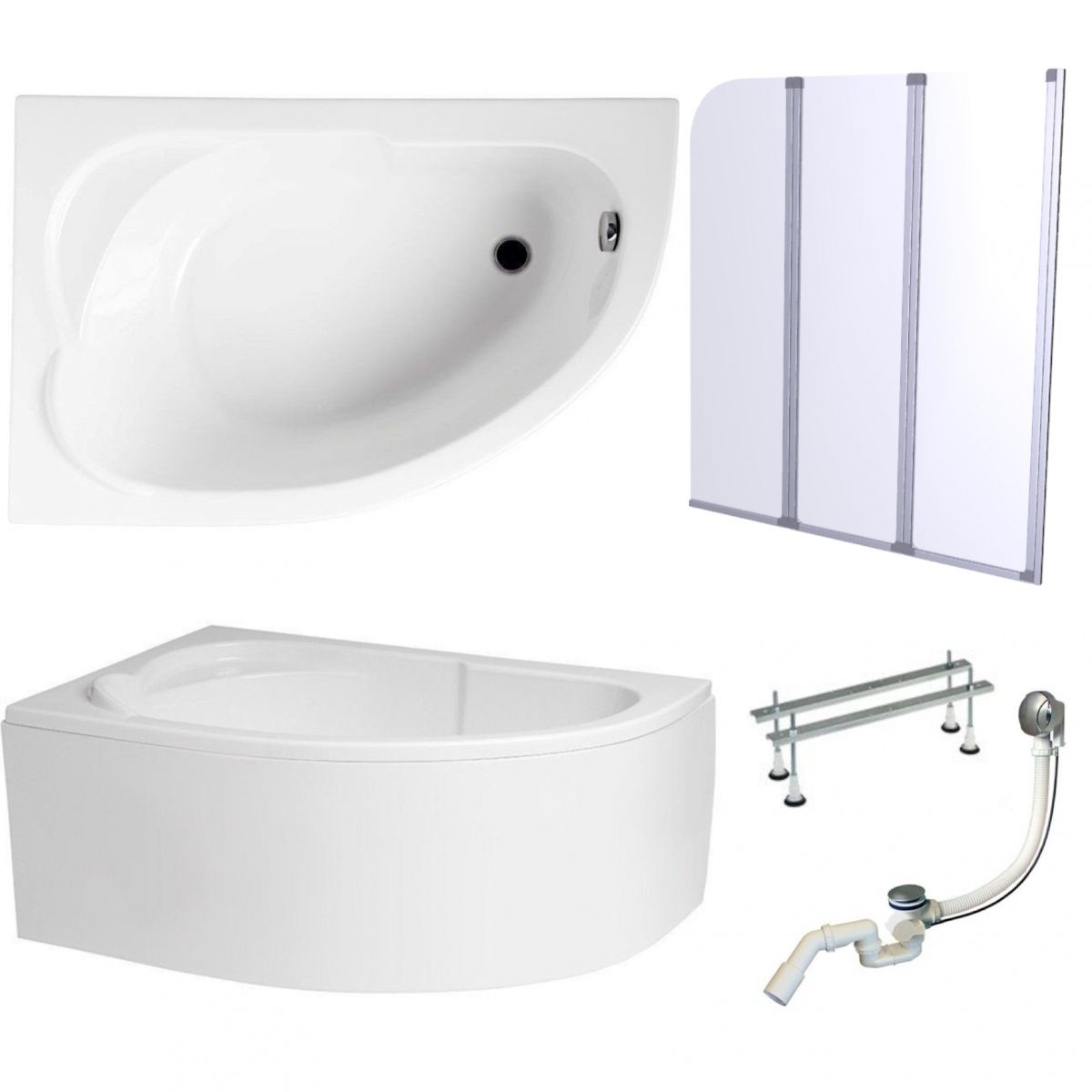  Corner bathtub with in the shower i body screen standard 130x130 siphon legs
