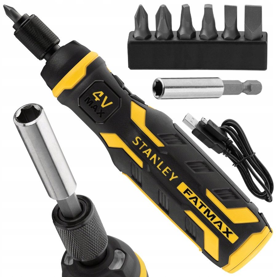  Stanley fmht66719 akumuliatorinis atsuktuvas 4v + suktuko antgaliai
