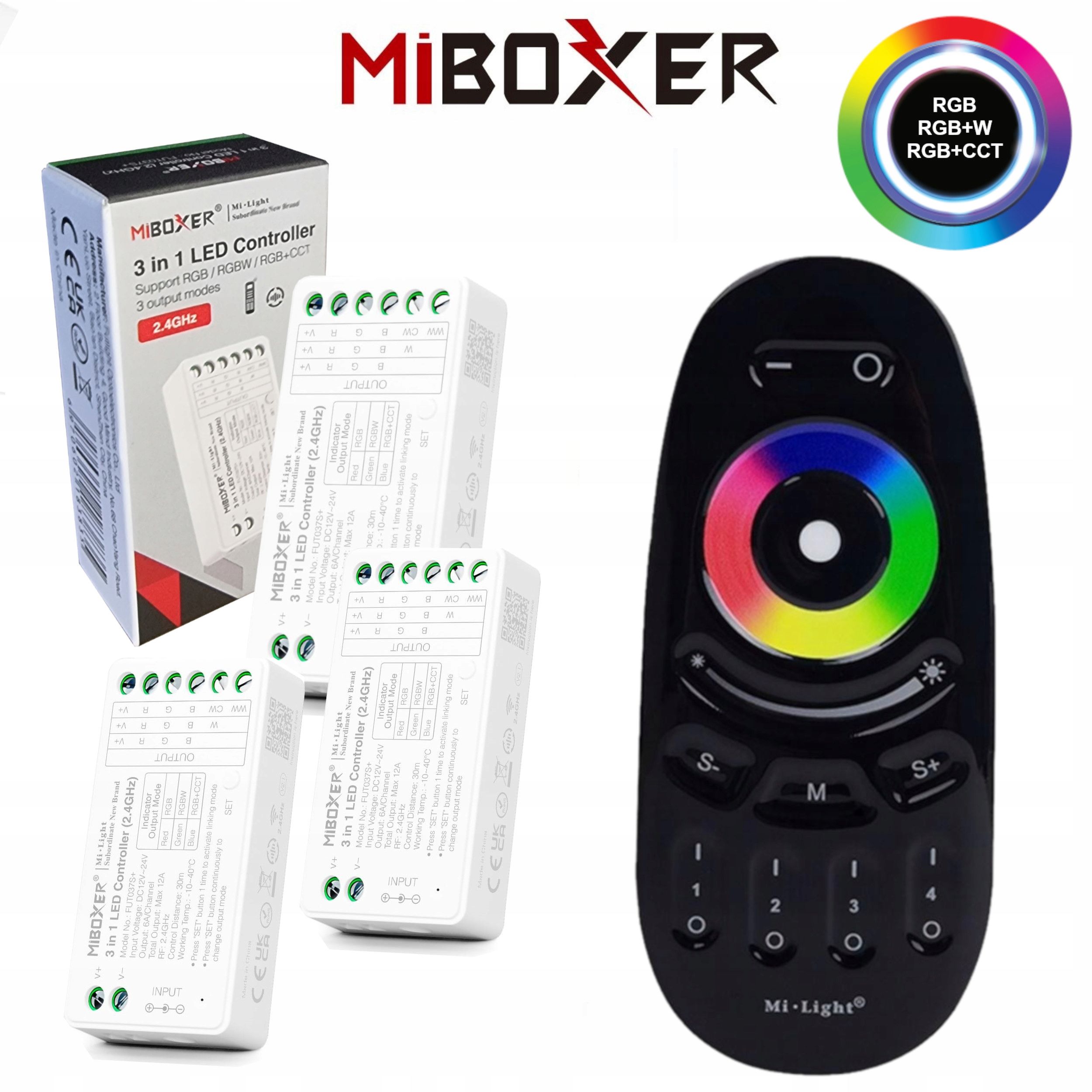  Komplektas valdiklio smart home wifi led'ams mono arba cct + valdymo pultelis zonų