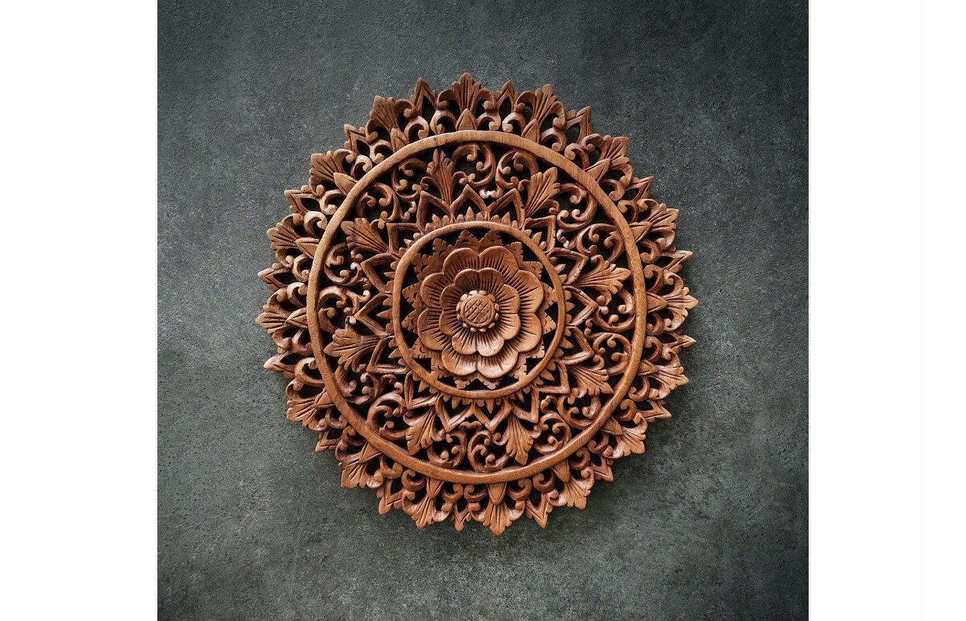  Shekina eastern plate - lilies water / lotosy - sculpture bali, 30 cm
