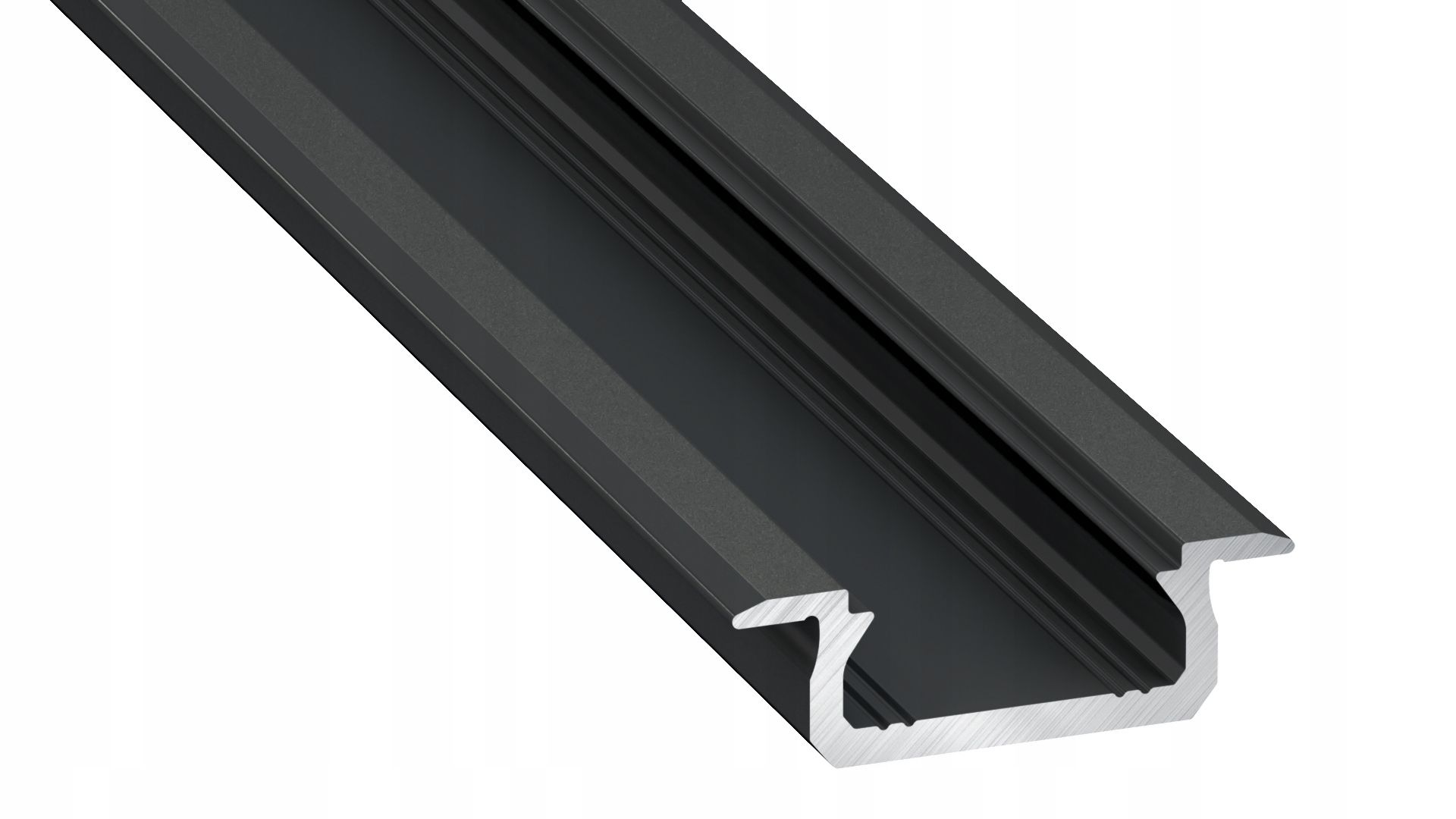  Zems profils led ar atzina melns 2m
