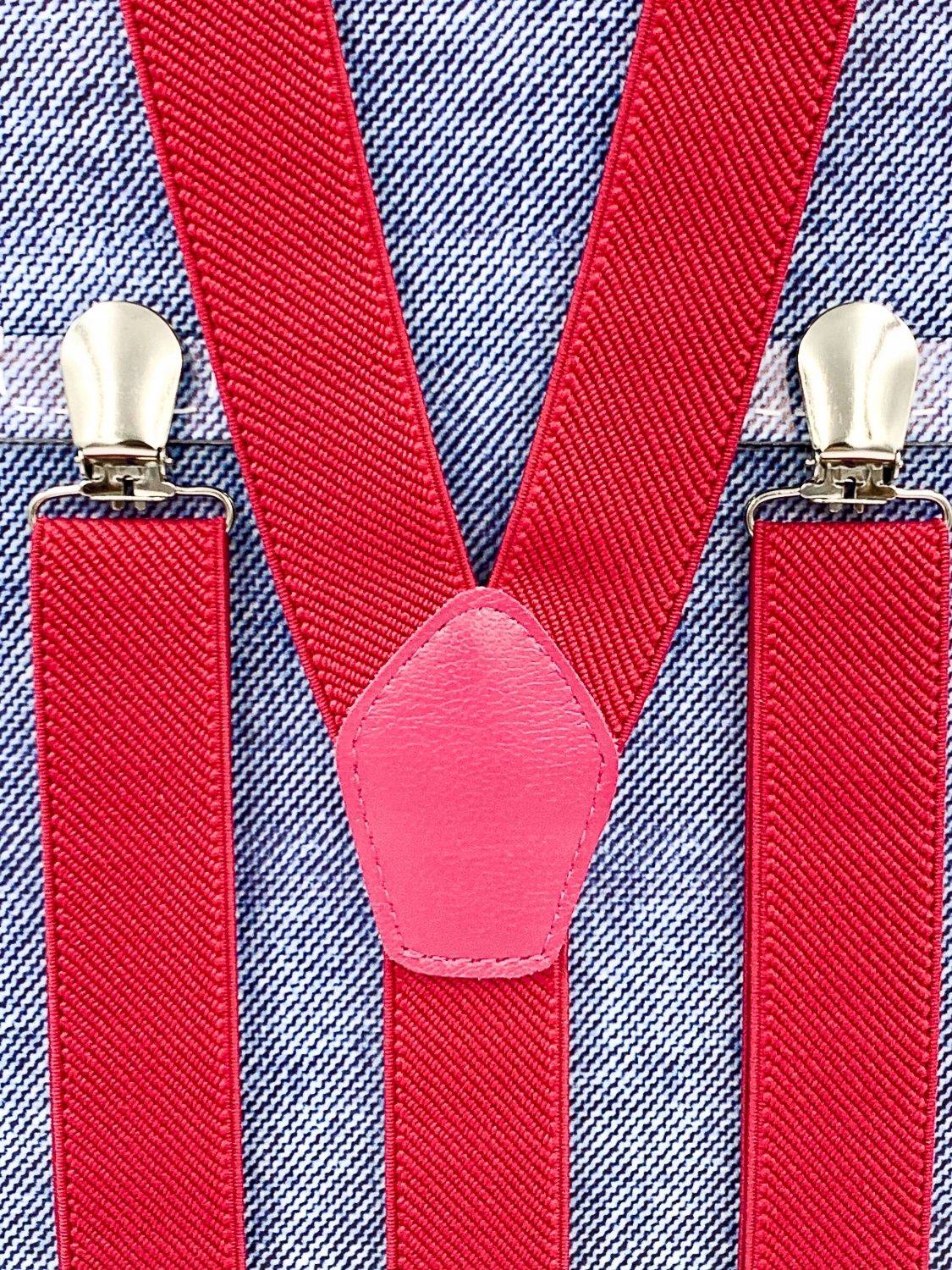  Burgundy uniform smooth braces for trousers