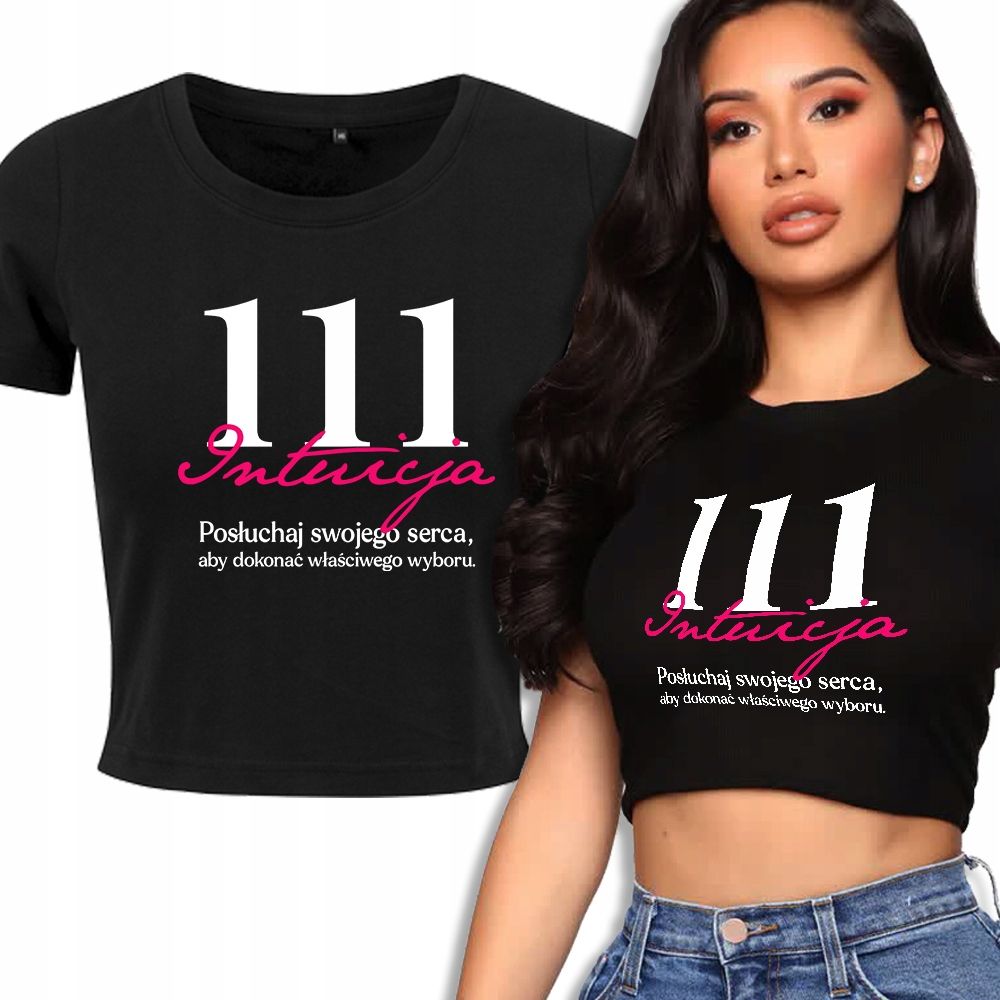  T-shirt kurz crop weiß mermaid muster - s